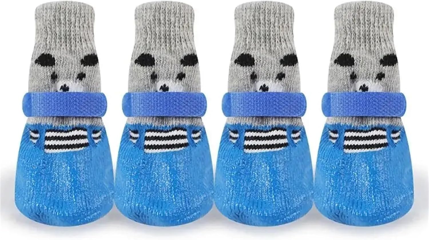 Waterproof Dog Boots, Non-Slip Pet Shoes for Rain Snow, Warm Knitting Socks for Cats Dogs(Sky Blue,Size M)