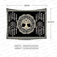 Vista 43 de F-FUN SOUL Tapiz de los vikingos nórdicos, franela suave, 40 x 30 pulgadas, nudo triskele vikingo, runa celta, tapiz de mitología estética