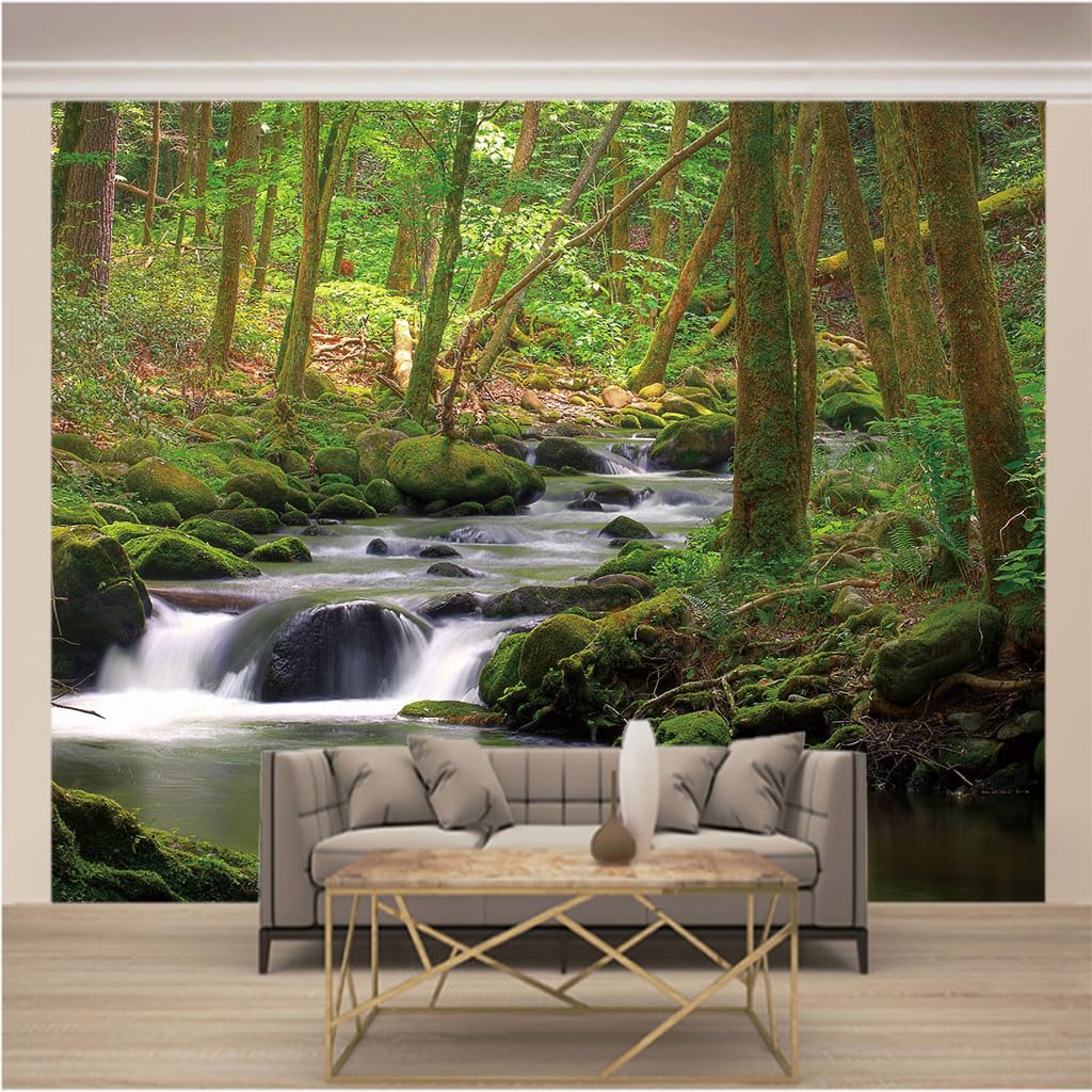 Papier peint panoramique 3d en toison résistante format XL cascade pour chambre