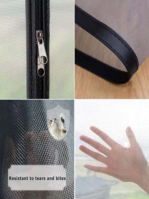 Foto 4 de 8 de Yuing Red de seguridad para gatos de tamaños personalizados para ventana, doble cremallera autoadhesiva