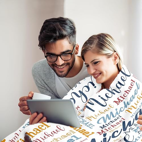 Miniatura 3 de Manta personalizada con nombre, manta personalizada con nombre para bebés, niños y adultos, manta de franela personalizada, regalo para Navidad,