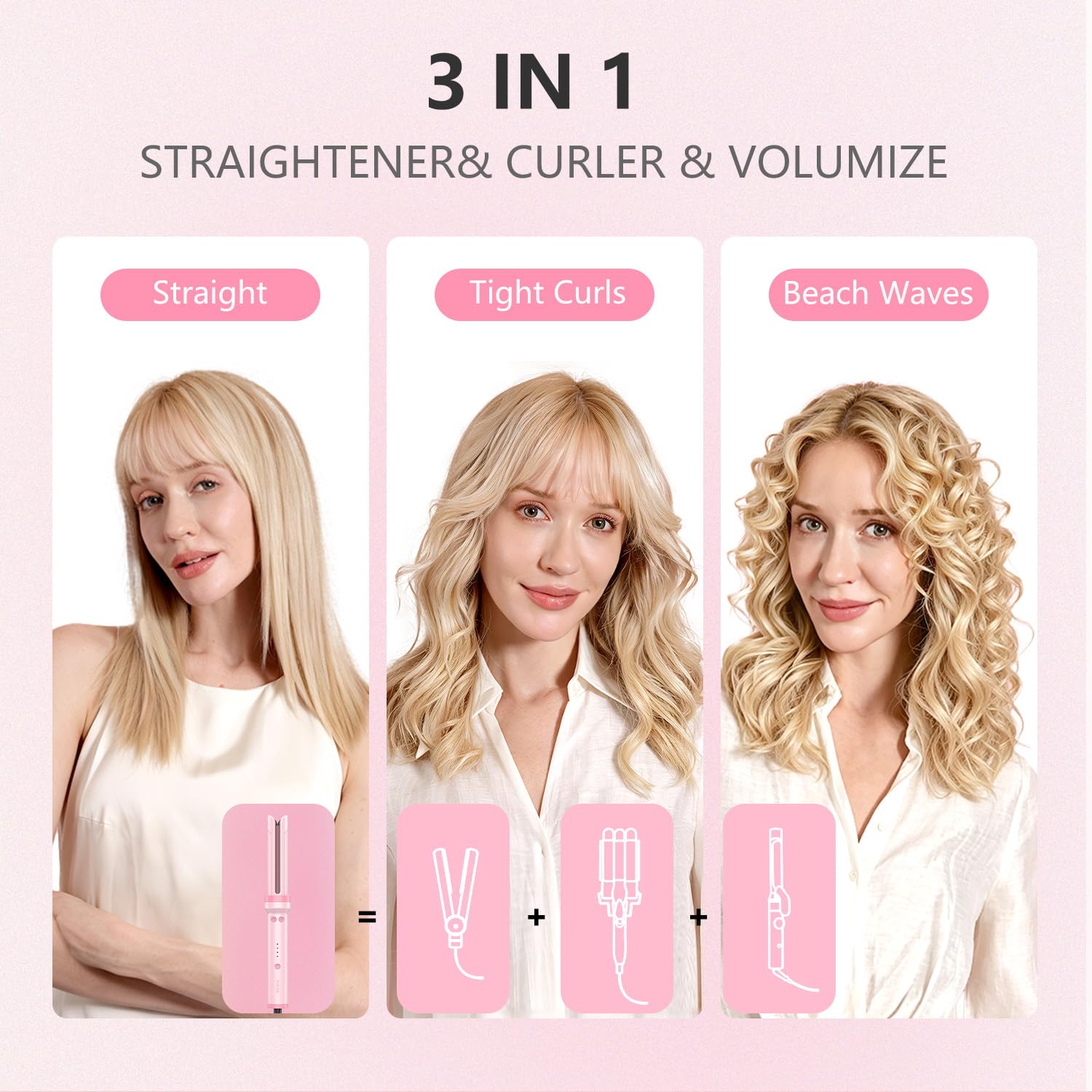 FORLIFA Automatic Rotating Curling and Straightening Iron