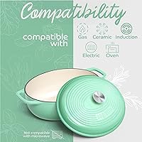 Vista 102 de Segretto Cookware Enameled Dutch Oven Pot with Lid Rosso (Gradient Red) 1.7 Quarts Cast Iron Dutch Oven with Handle 1.7 qt Enamel Small Cast Iron