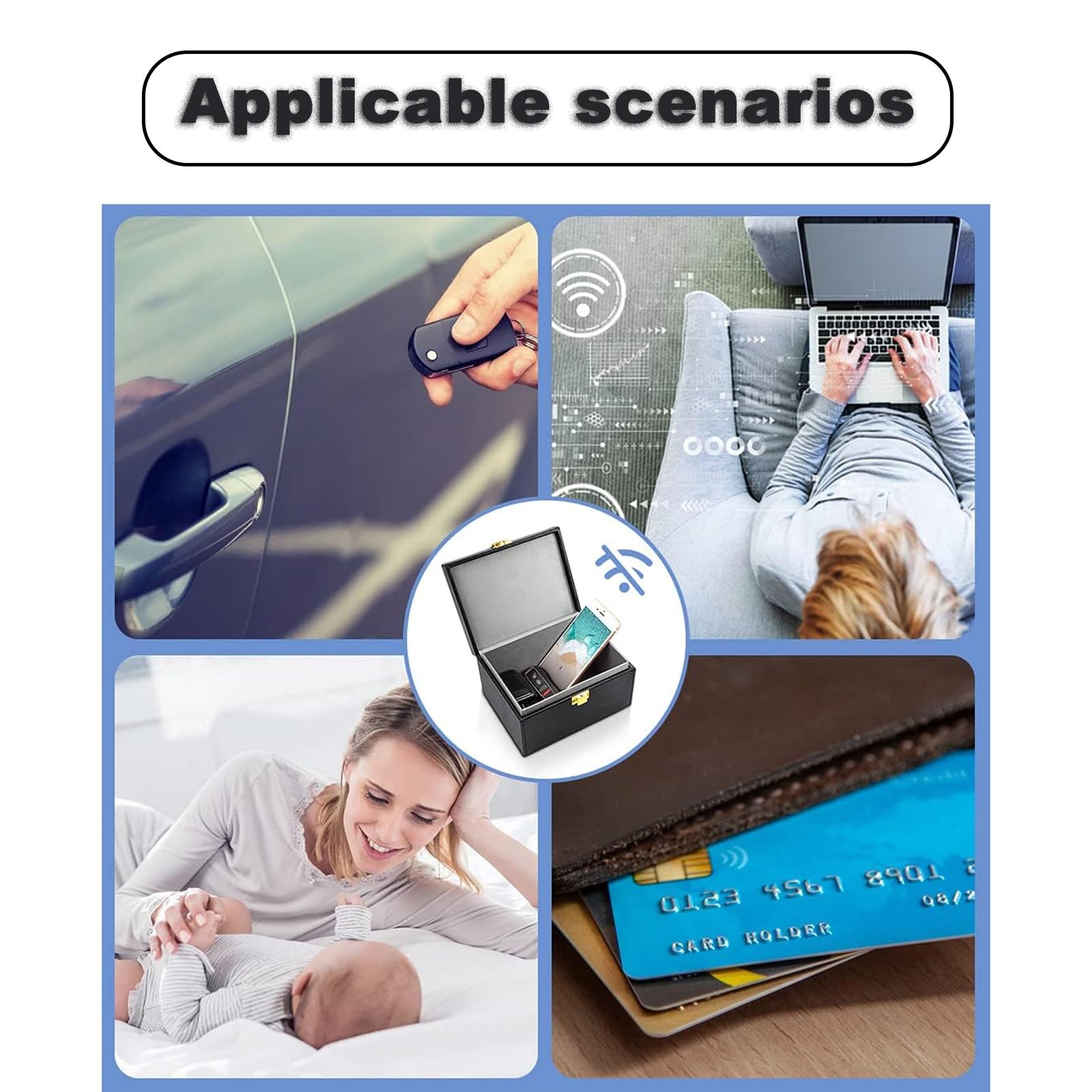 Faraday - Jaula de almacenamiento para llavero de coche, blindaje RF de grado militar para dispositivos electrónicos y móviles (17 x 12,3 x 9,5 cm)