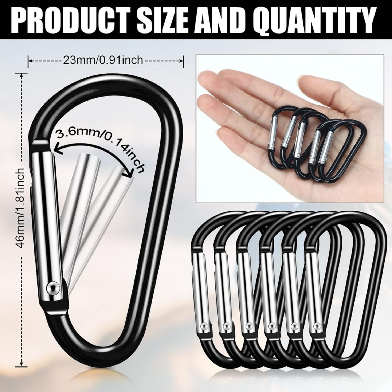 Shimeyao 180 Pcs Small Aluminum Clip Keychain Bulk image 2