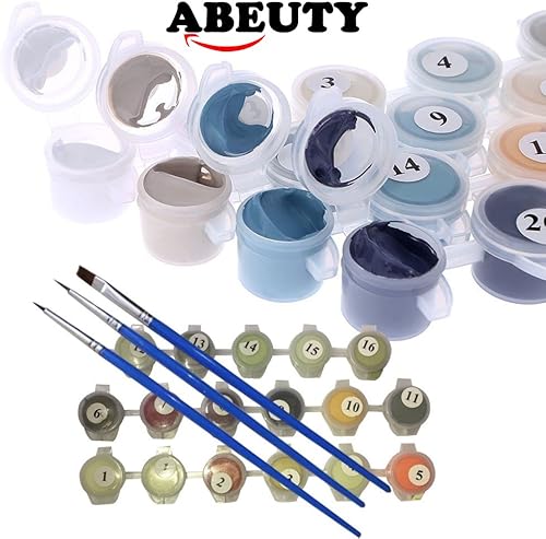 Miniatura 3 de ABEUTY Pintura por números para adultos principiantes  Planta de flores rosas y blancas de 16 x 20 pulgadas, pintura de números antiestrés (sin