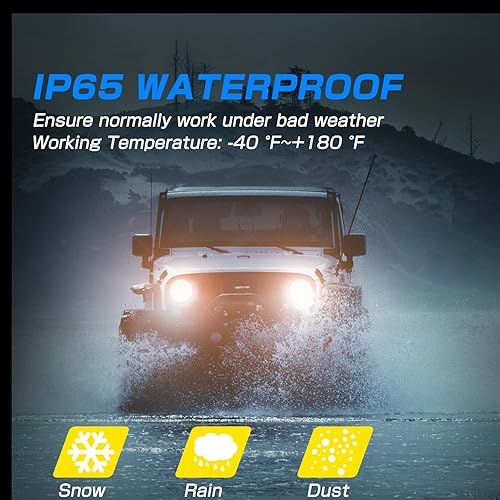 Miniatura 5 de BRISHINE Bombillas LED 9006 HB4 para faros delanteros, 24000 lúmenes, 600% más brillantes, 6500 K, luz blanca fría, bombillas LED de haz alto y