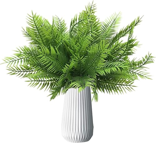 Miniatura 2 de Plantas artificiales, hierba de plástico, arbustos de helecho, hojas, arbustos falsos, vegetación al aire libre, interior, decoración del hogar,