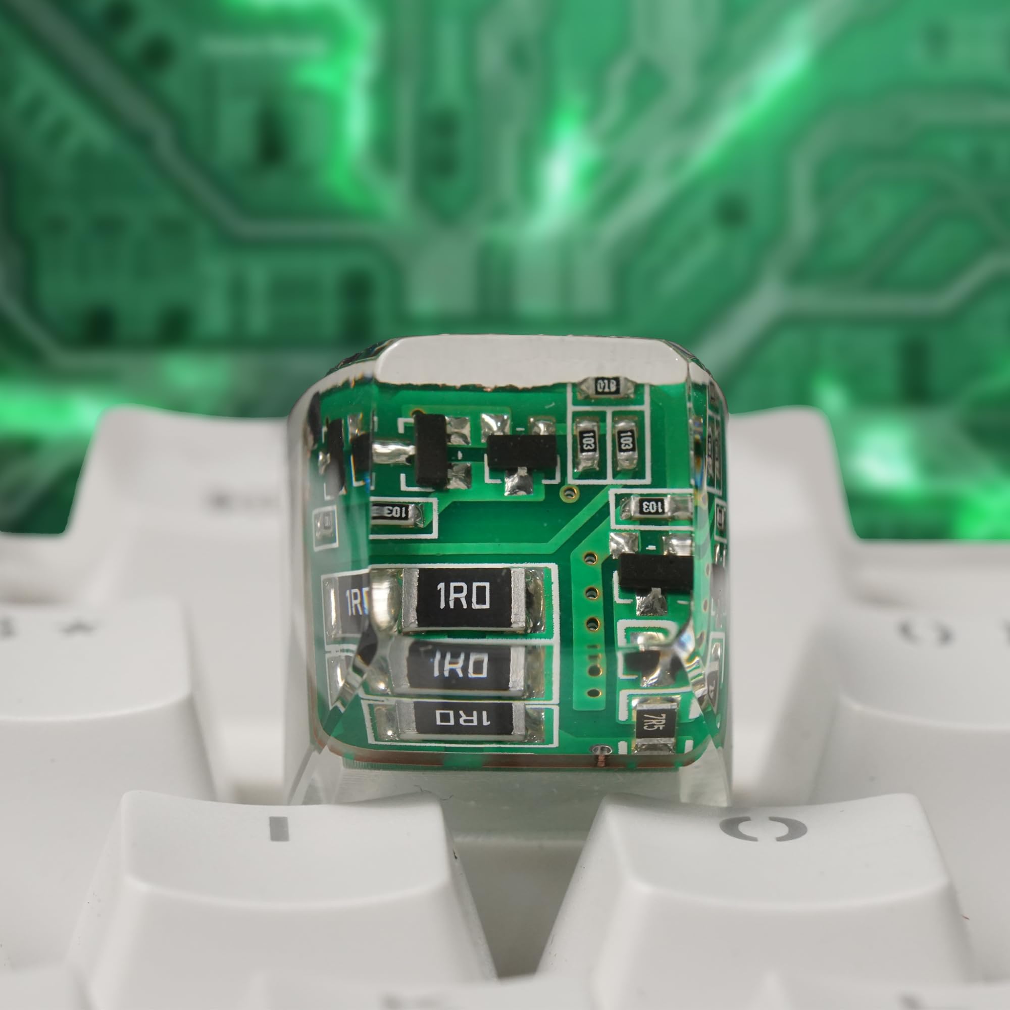 DATKEY Circuit Resin Artisan Keycaps - Cherry Profile, Aesthetic, Custom Designs - Circuit Gifts (DATKEY0773, SA) - 3