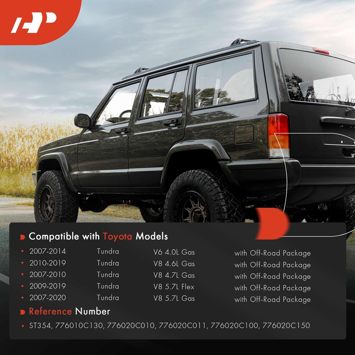 A-Premium Set of 2PCS Fuel Tank Straps Compatible with Toyota Tundra 2007-2020, (W/Off-Road Package), Gray Color, Bolt On, Replace for 776010C130, 776020C010, 776020C011, 776020C100, 776020C150