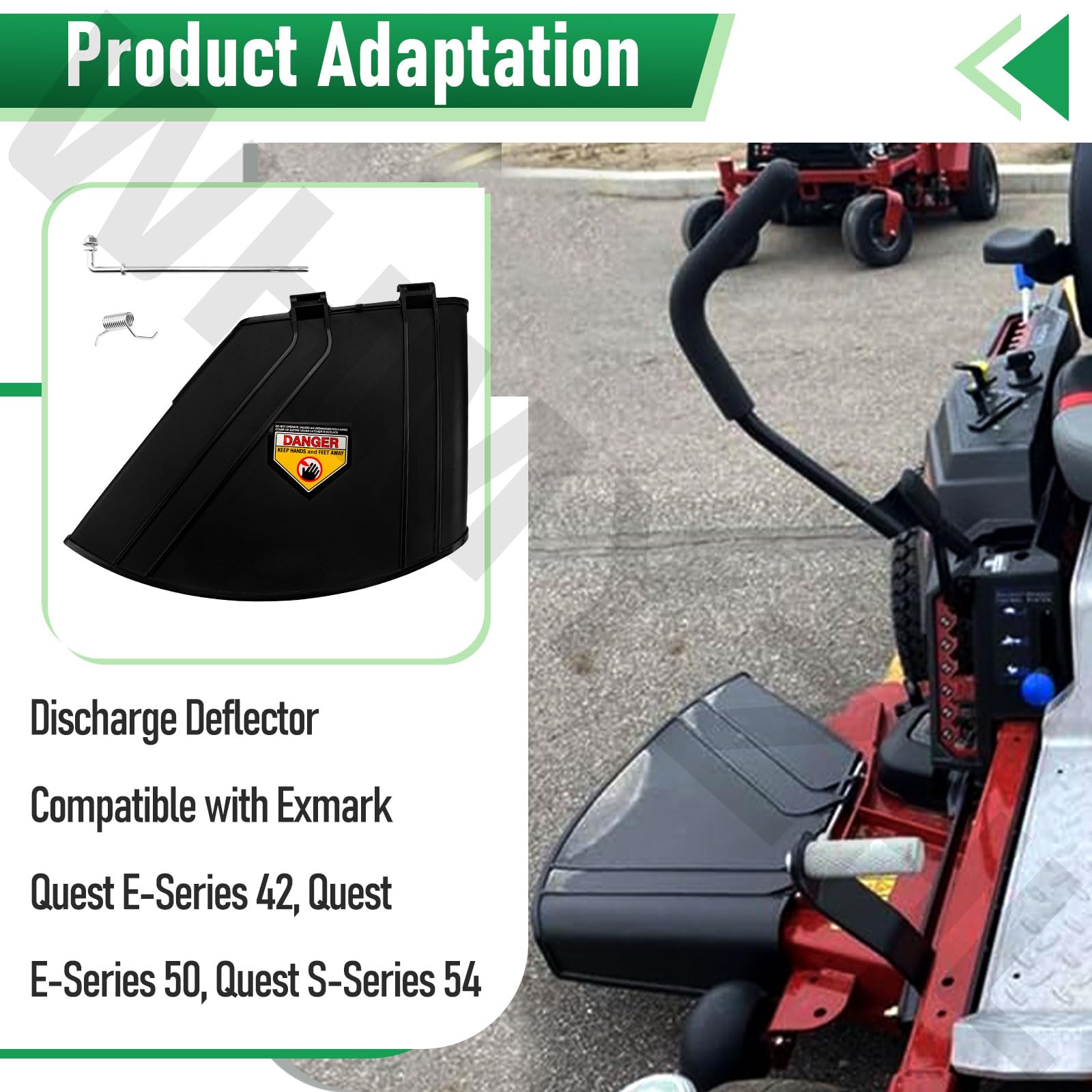 Protector deflector 138-7502 compatible con cortacésped Exmark Quest E S Series y Toro 74690 74691 74694 74695 75743, compatible con los modelos QZE725GKC42200 QZE725GKC50200 QZS735GGGKC50200