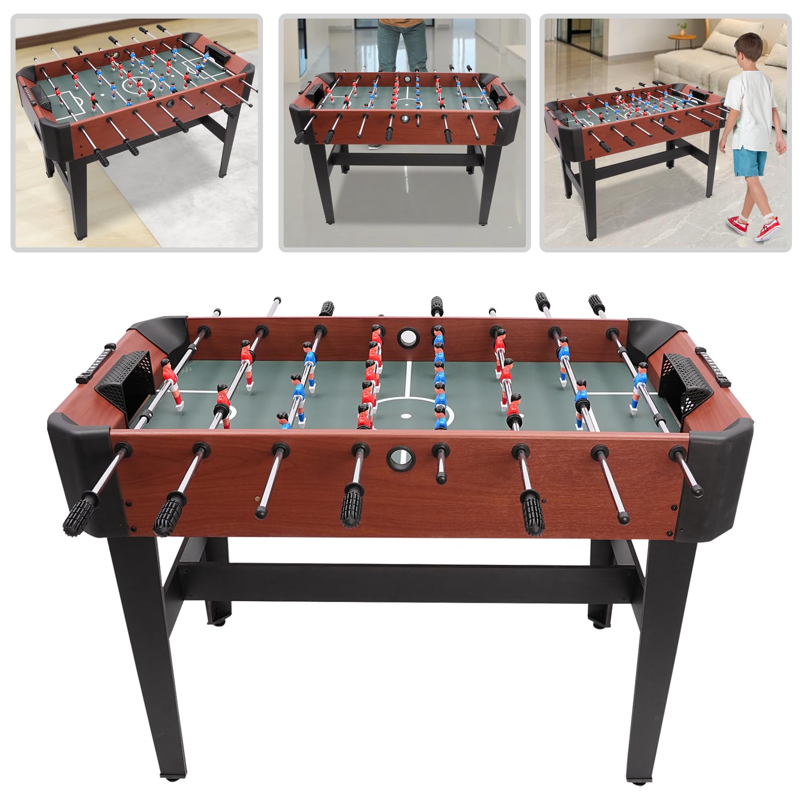 BANLICALI 8 Rods Foosball Table, Modern Soccer Table Game Foosball Game Table for Adults, for Home, Arcade Game Room 47 Inch Competition Sized