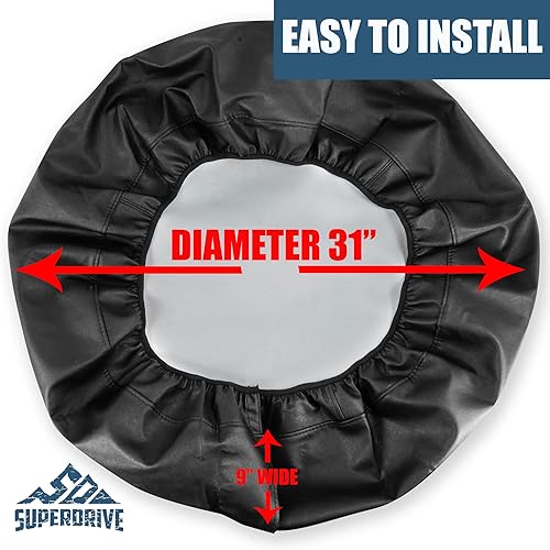 Miniatura 5 de SUPERDRIVE Cubierta de neumático de repuesto de ajuste universal para Jeep, remolque, RV, SUV, diámetro de rueda de camión de 30 a 31 pulgadas con
