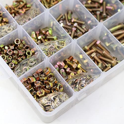 Miniatura 5 de YEEZET 1600 piezas M4 M5 M6 grado 8.8 pernos y tuercas de alta resistencia plana y arandelas de bloqueo kit surtido incluye 15 tamaños más comunes