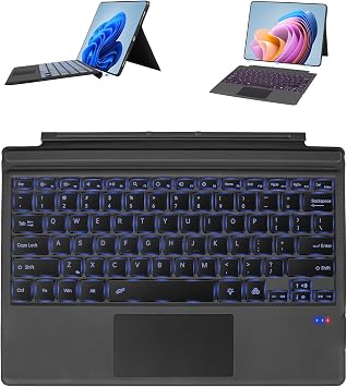 Surface Pro 7 Keyboard, 7 Color Backlight Wireless Keyboard for Microsoft Surface Pro 7+/ 7/6/ 5/4/ 3 Type Cover, Ultra-Slim Surface Pro Key-Board with Strong Magnetic