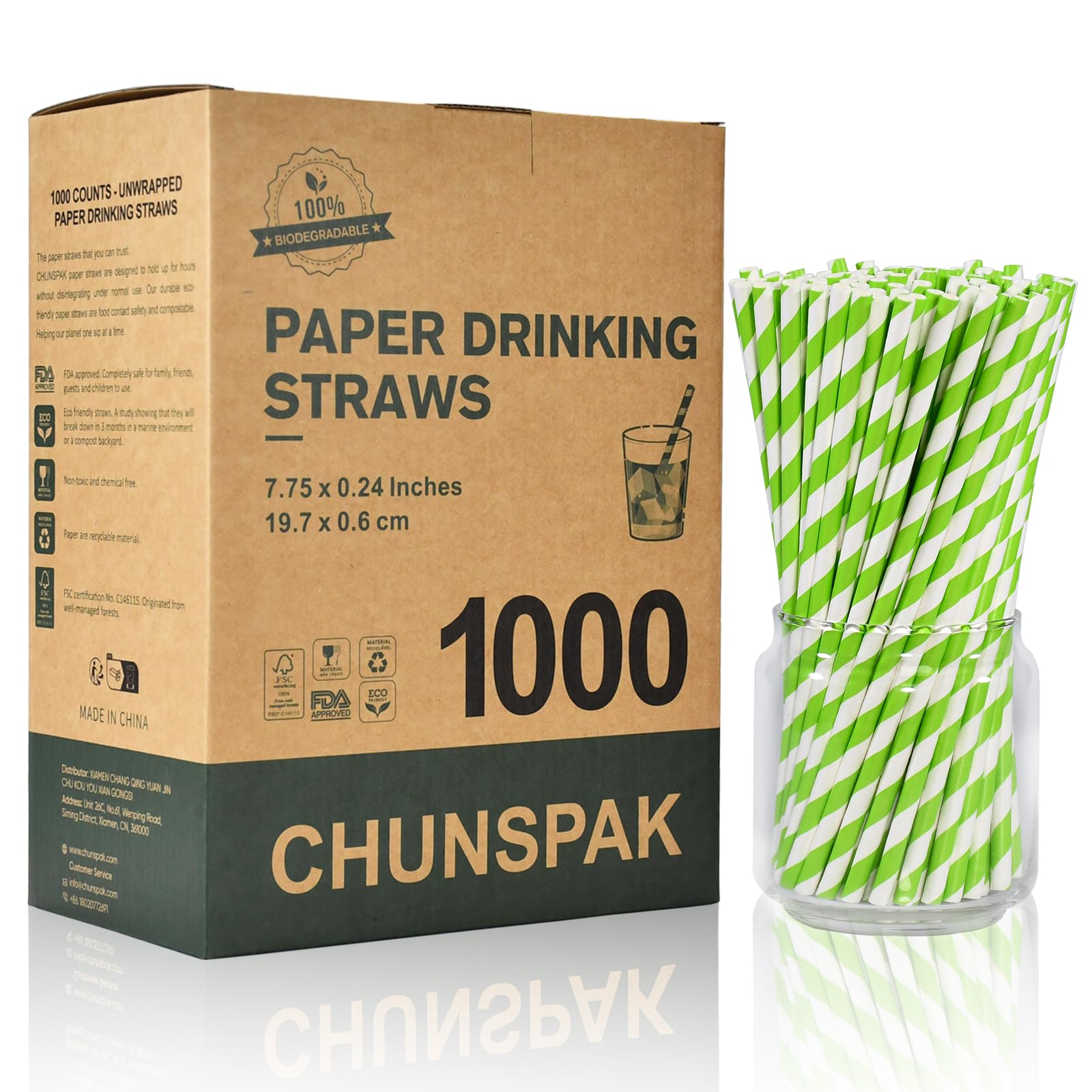 Papieren rietjes Pink/Wit gestreept 10 stuks
