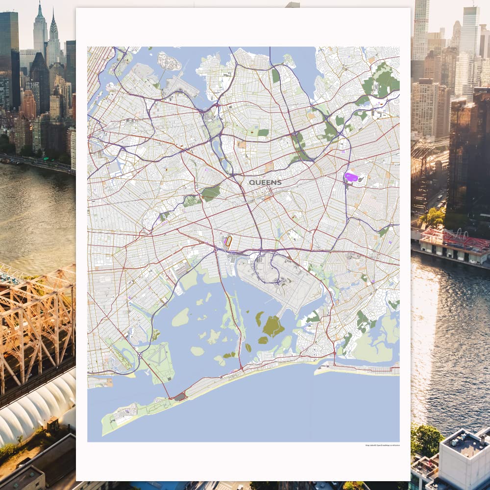 Amazon.co.jp: Hotdogger クイーンズ MAP ポスター 大型 ［ A0