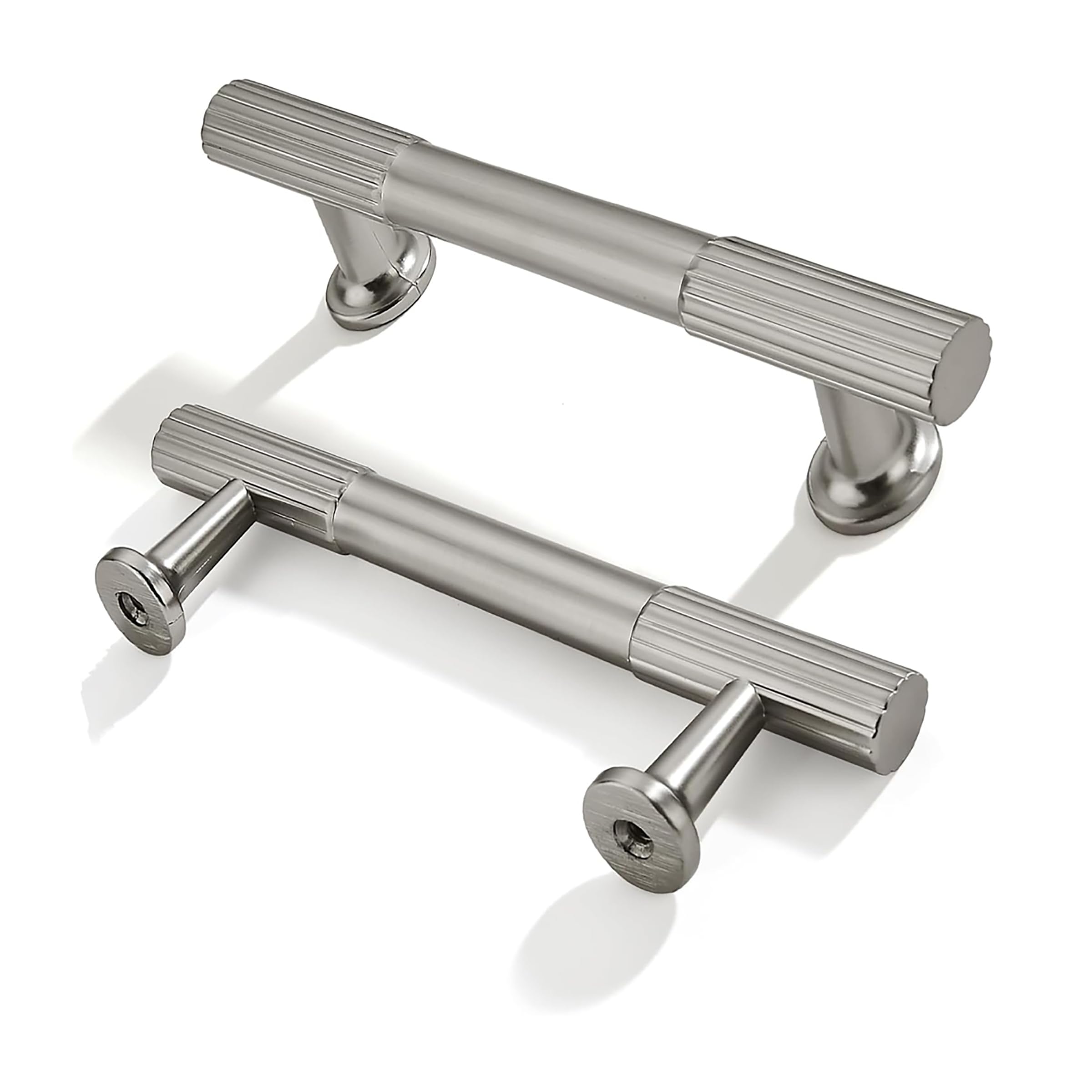 ZAUYX 10-Pack 3-1/2 Inch Hole Center Brushed Satin Nickel Cabinet Pulls Solid Heavy Duty Cabinet Pull is Suitable for Drawers Dressers Handles Kitchens Bathroom cabinets