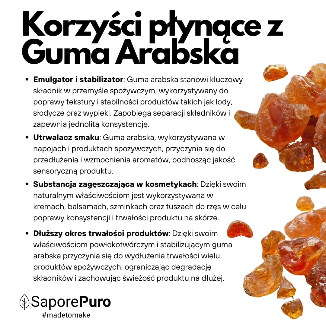 Saporepuro Guma Arabska w proszku 1 kg - Arabic gum powder