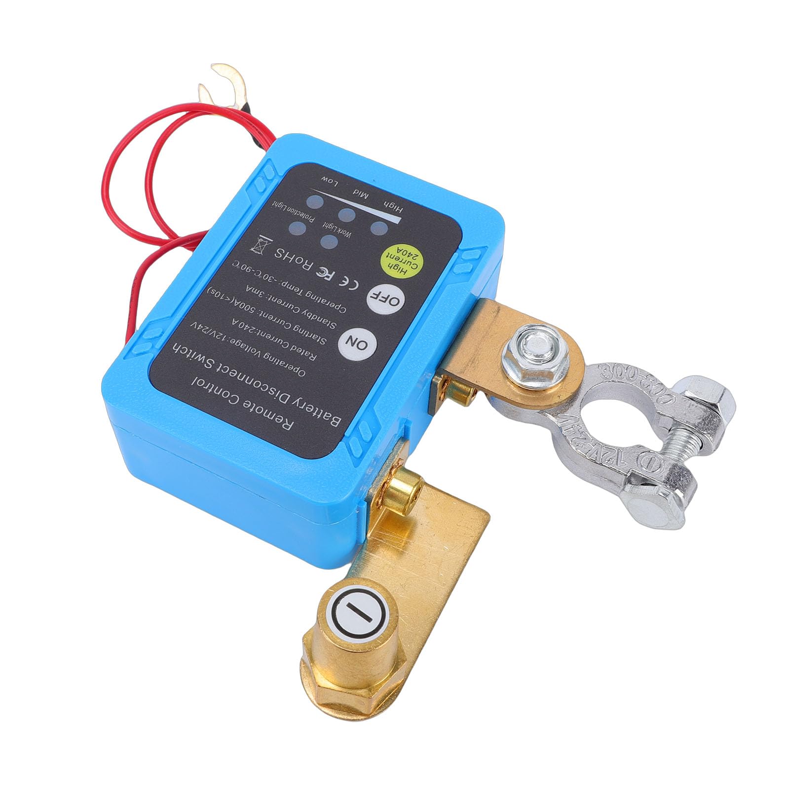 Interrupteur de Déconnexion de Batterie à Distance, 12 V 24 V 240 A, Détection Intelligente de Basse Tension, Interrupteur d'arrêt de Batterie, d'arrêt Antivol avec Télécommande pour