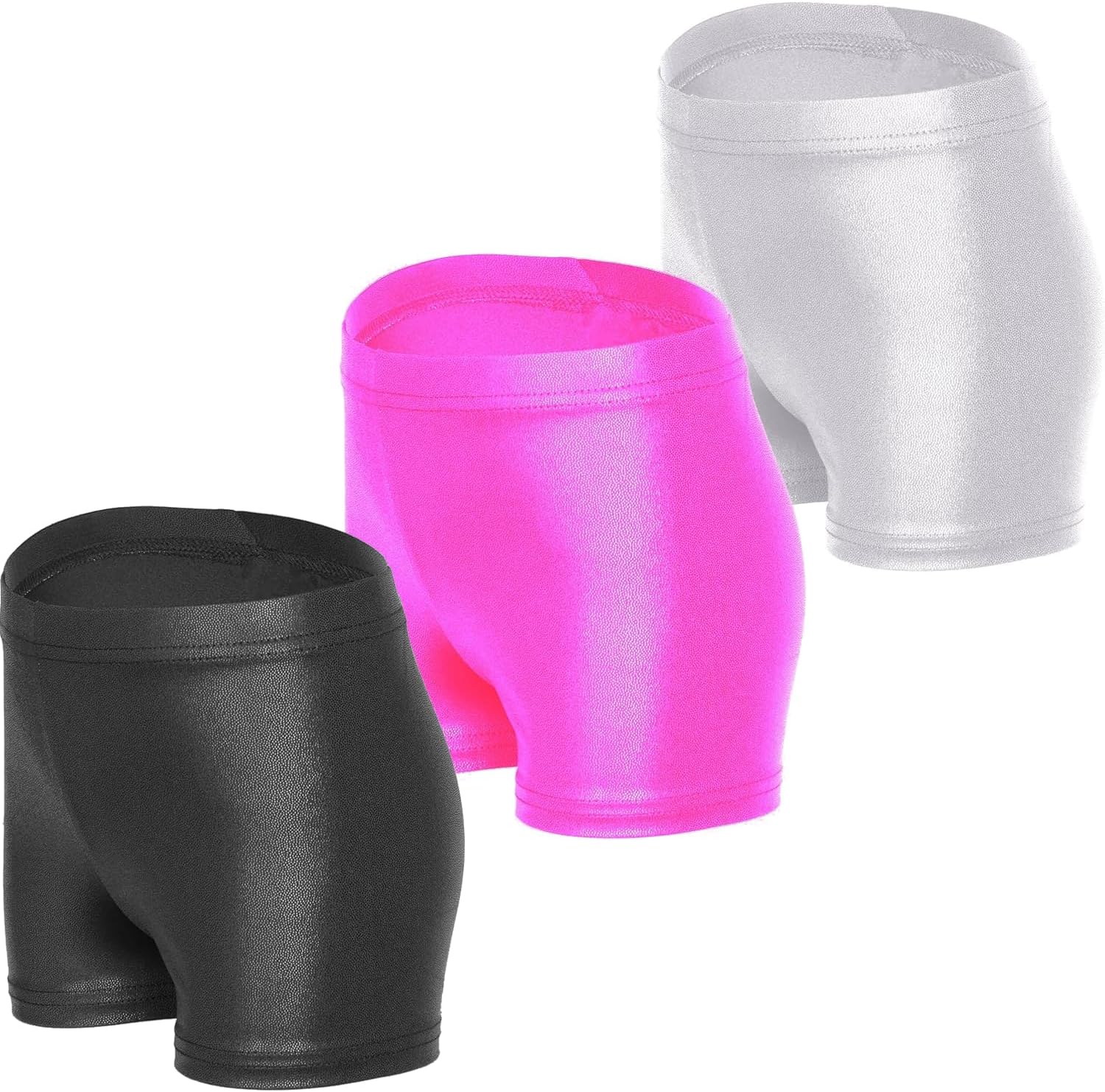 iLover Solid Color Girls'Sparkle Dance and Tumbling Athletic Gymnastics Shorts