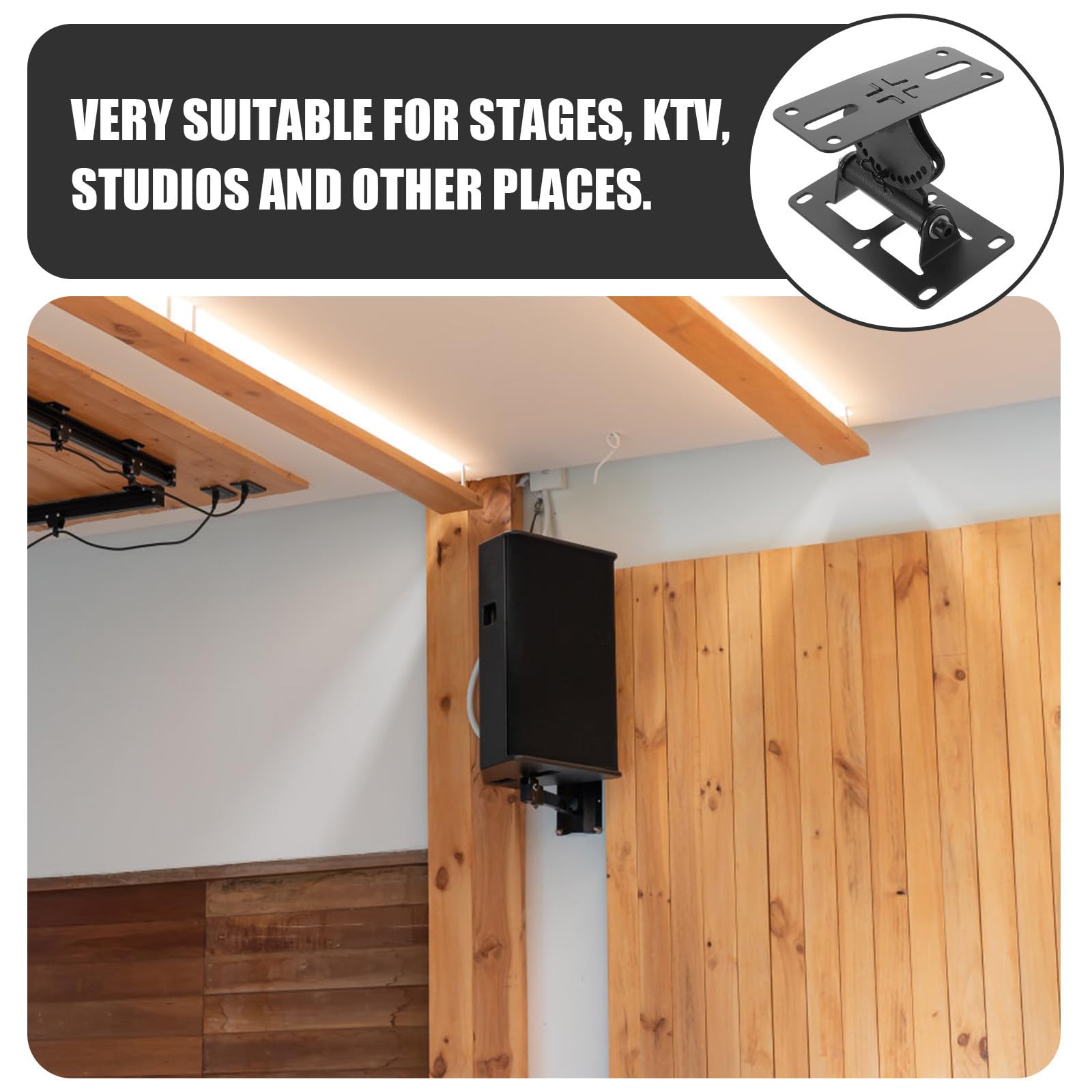 POPETPOP Soporte de Pared Montaje en Pared Soporte Giratorio Metálico 1 para Altavoz de Columna Horizontal Engrosado para Altavoces de Sonido Envolvente para Ktv y Sistemas de Audio