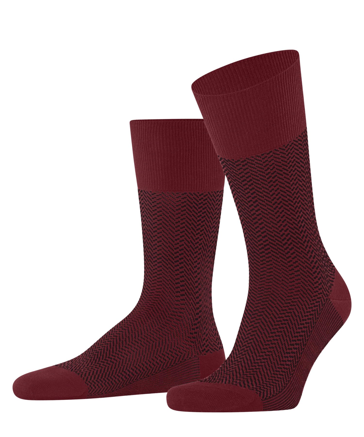FALKE Men's Airport M So Wool Cotton Plain 1 Pair Socks, Red Ingle 8077 Herringstripe, 5.5-8