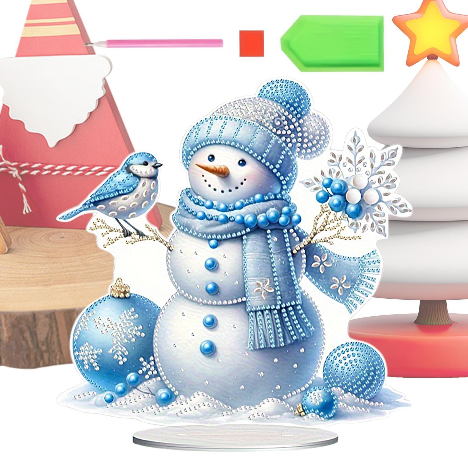 de oficina de pintura de piedras preciosas, kit de pintura | artística de mesa - Tema de Navidad Crystal Gem Art Paint | de oficina para el salón de casa, arte en