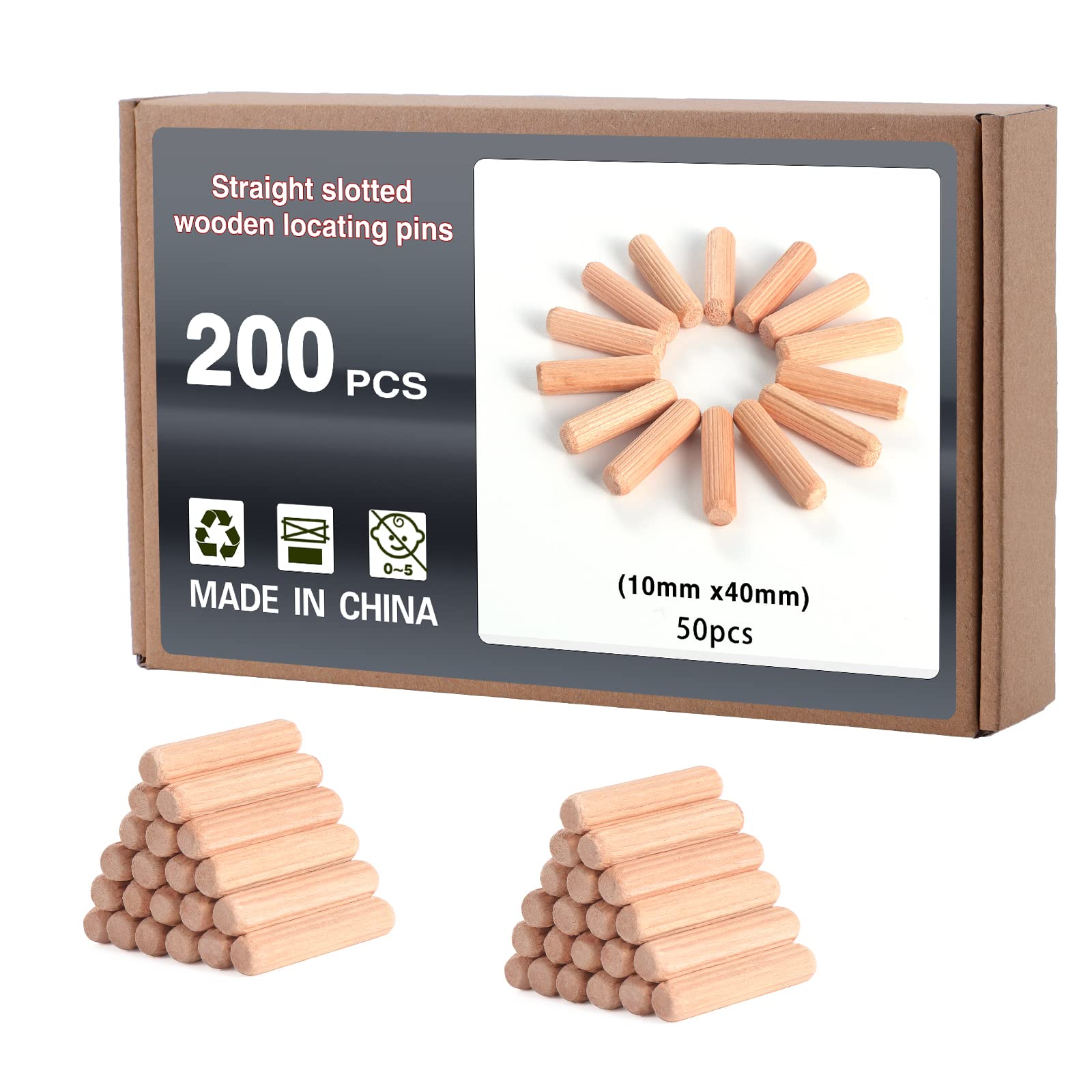 150 Stück 30,5cm Holzstäbe Eckig, 3mm 4mm 5mm Natürlichem Hartholz Dübel Bastelhölzer Natur