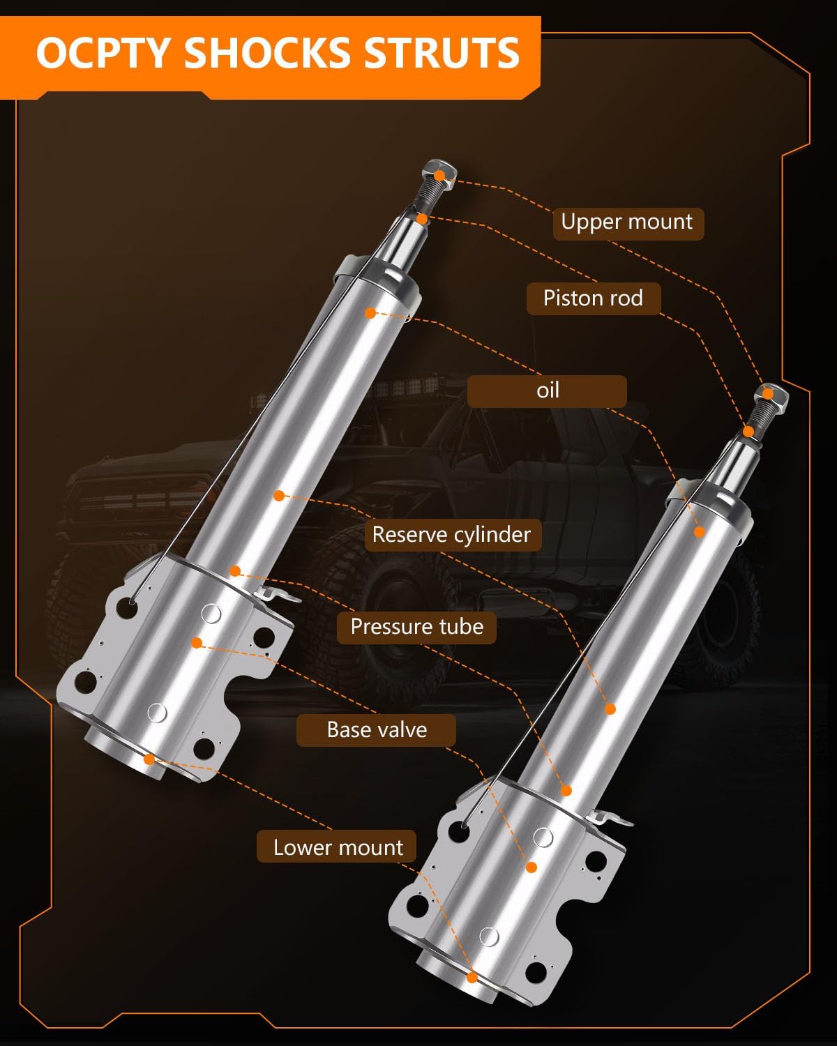 335809 553002 Front Struts Shocks for Dodge, OCPTY Shock Absorbers Fits 2003 2004 2005 2006 for Dodge Sprinter 2500/3500 | 2002-2005 2006 for Freightliner Sprinter 2500/3500 Amortiguadores-2pcs