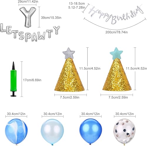 Miniatura 6 de Legendog Globos con estampado de patas, sombrero de cumpleaños de gato, pancarta de feliz cumpleaños, globos de aluminio, decoraciones de letras de