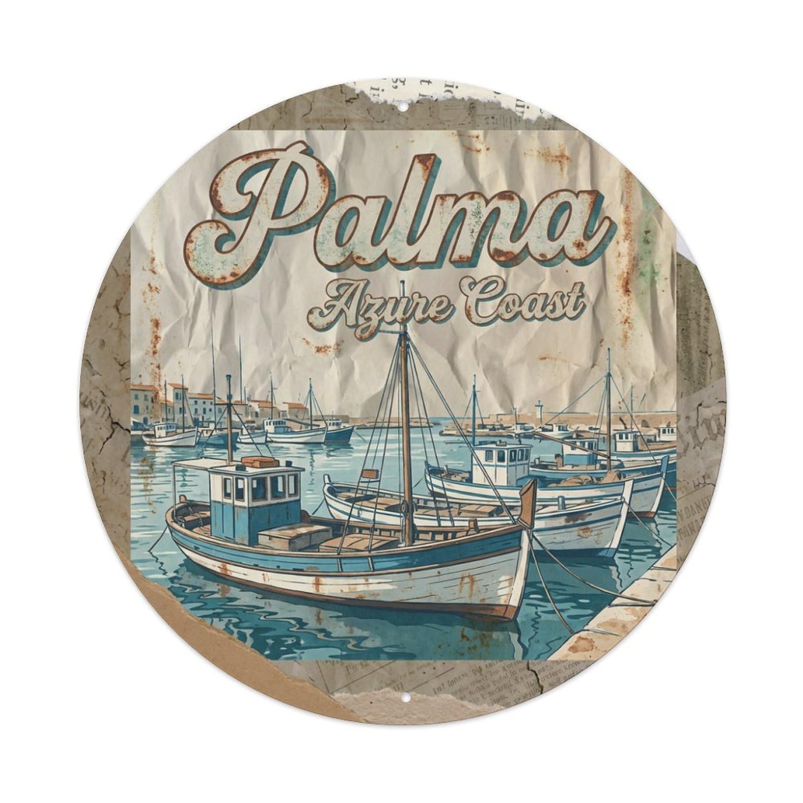Tgrcjimh Style Metal Tin Sign Vintage Travel Palma Spain Voyage