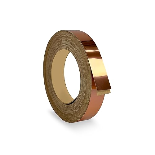 Miniatura 7 de Mirror Gold Edge Banding 34 pulgadas x 25 pies - Adhesivo fuerte para despegar y pegar, fácil aplicación, cinta de borde de aluminio flexible y