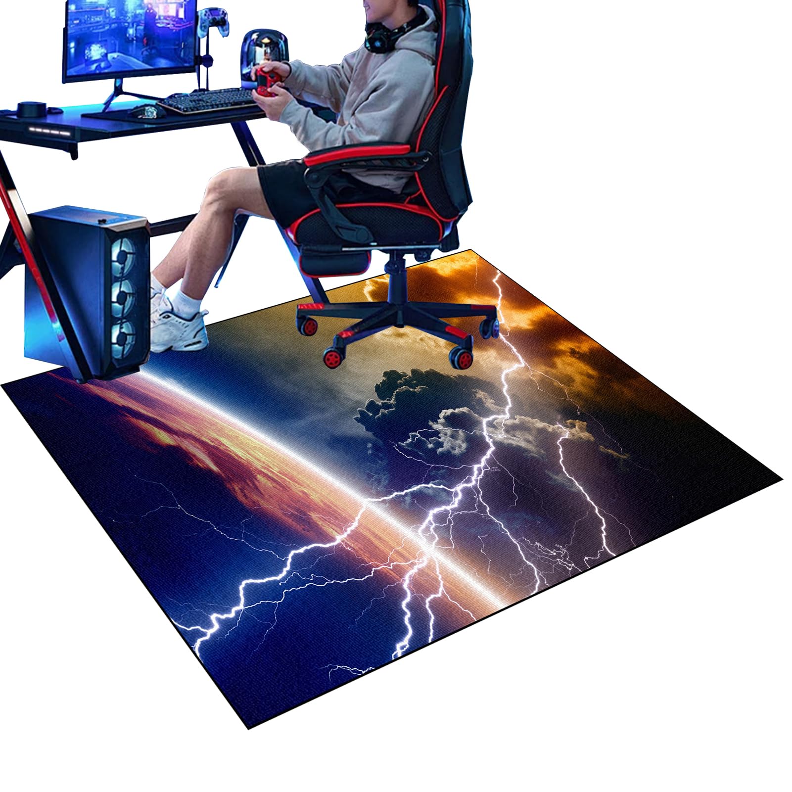 Gaming Chair Mat Non-Slip Desk Chair Mat for Carpet, Rectangle Office Chair Mat for Carpeted Floors, Carpet Protector Chair Mat for Home and Office Floor Mats Wood/Tile Protection Mat 180 x 230 cm