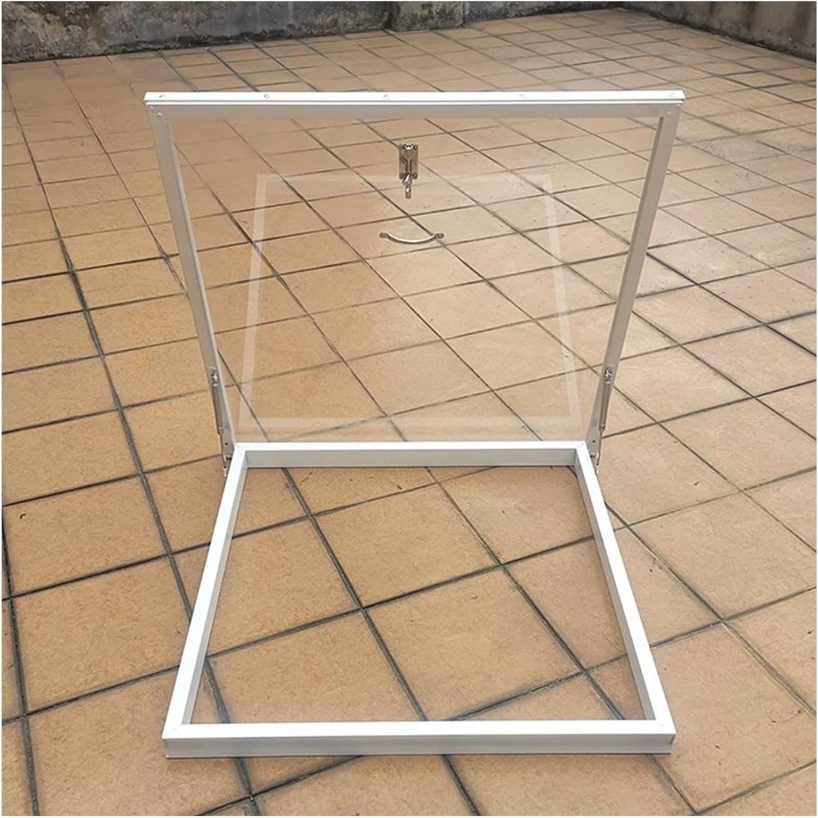 Skylight Customizable Roof Windows Skylight Manual Vented Skylights for House Roofs Aluminum Frame for Attic/Sun Room Attic(in 95 * 95cm)