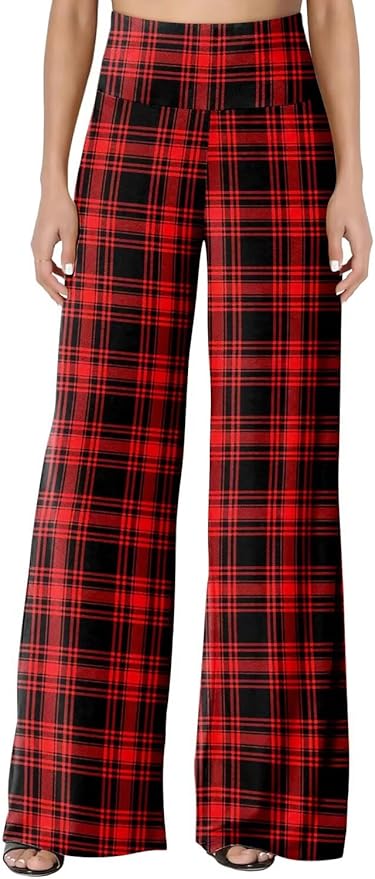 JZC Women's Palazzo Lounge Pants Stretchy Wide Leg Casual Pants Comfy High Waist Flowy Pants S-3XL