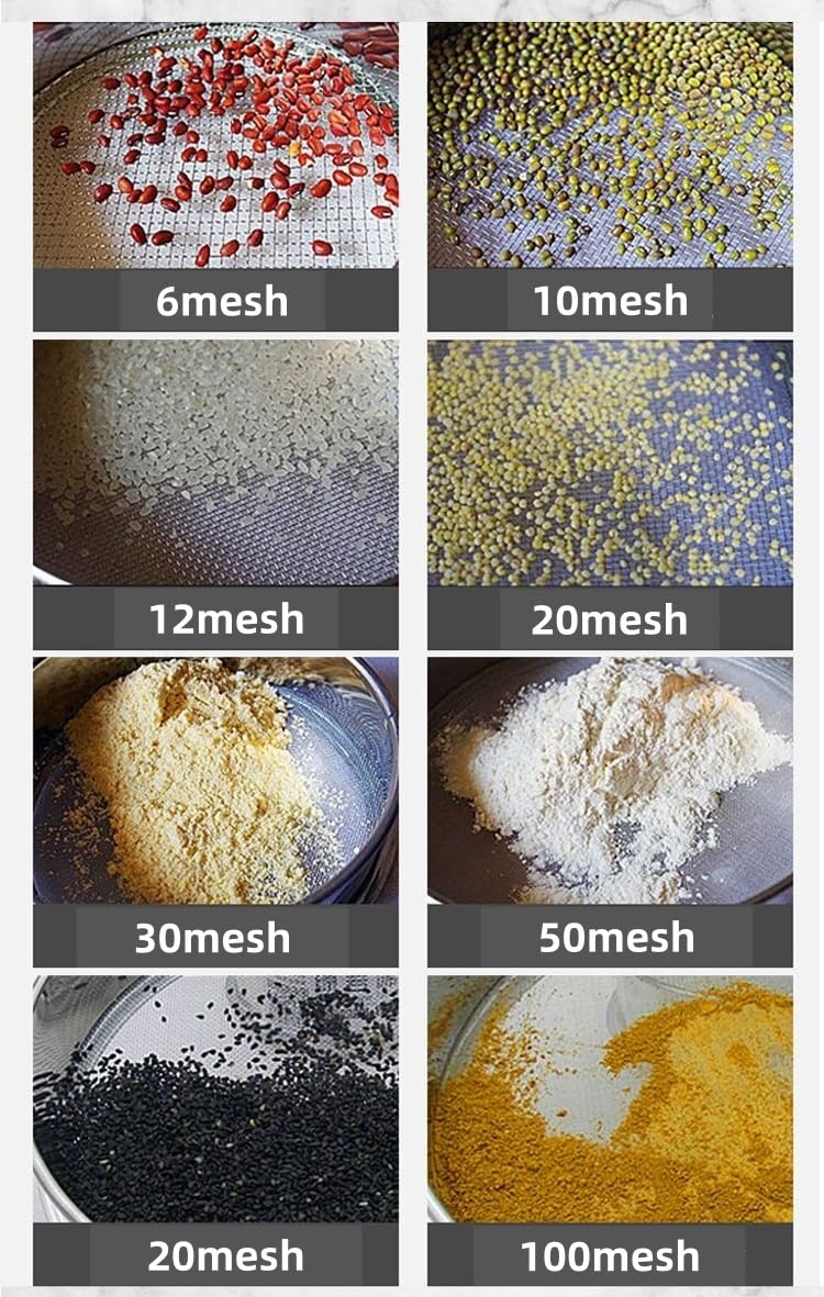 ISO3310 Standard Test Sieve - Stainless Steel, 2-16 Inches, Mesh Size 200-2000 for Laboratory and Industrial Use(350mesh,8in)