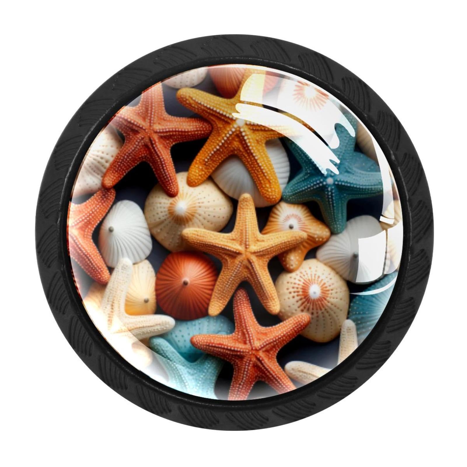 Chenzzzz Multicolored 01 4 Pack Starfish Kitchen Cabinet Knobs Drawer Knobs Dresser Knobs Matte Black Zinc Knobs Drawer Pulls Door Knobs Dresser Drawer Handles Knobs For Dresser Drawers