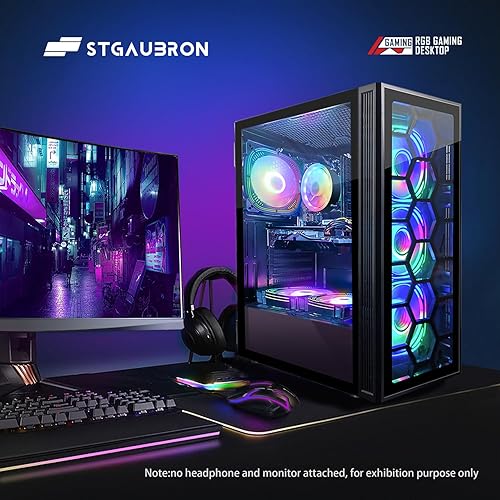 Miniatura 19 de STGAubron Computadora de escritorio para videojuegos, Intel Core i7 hasta 3.9 GHz, Radeon RX 580 8G, 16G RAM, 512G SSD, WiFi 6, Bluetooth 5.2