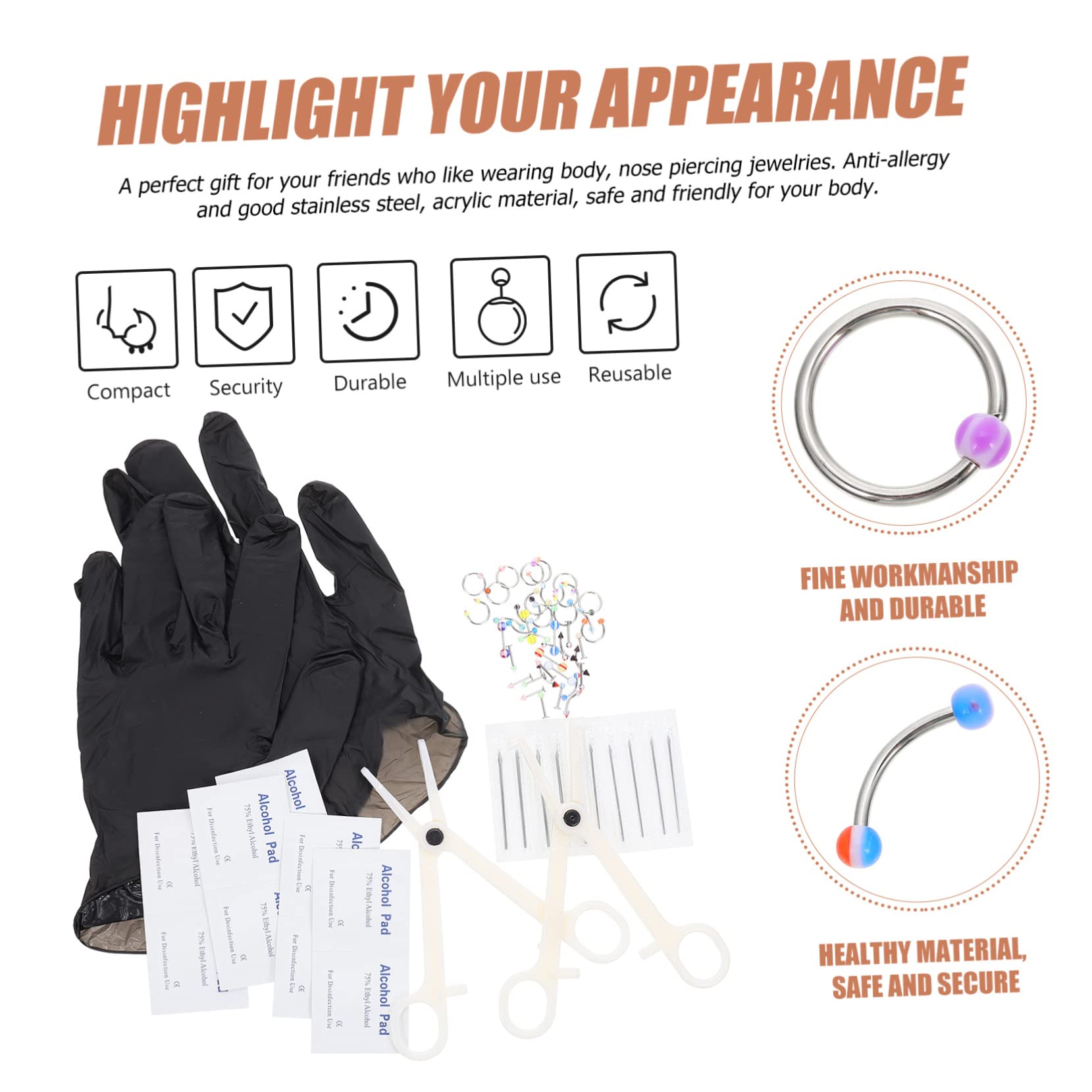 WOFASHPURET 1 Set Kit Portable Piercer Lightweight and Safe for Comfortable Jewelry present for Jewelry Enthusiasts