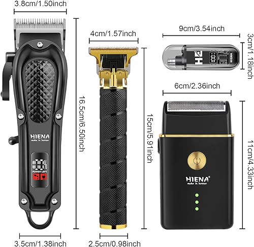 Miniatura 9 de HIENA PRO Cortapelos para hombres profesionales, juego de cortadora de pelo inalámbrica y cortadora de barba con hoja en T, afeitadora eléctrica,