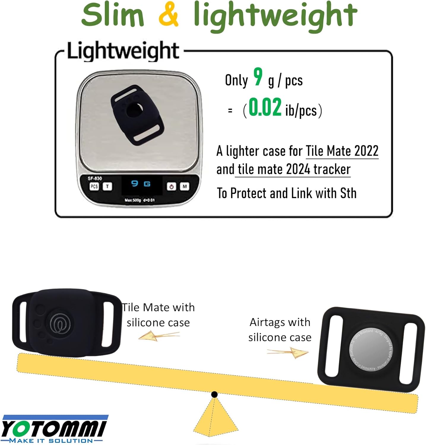 Silicone Case Compatible for life360 Tile Mate Tracker for Dog Collar,Cover Accessories for Tracker Anti-Scratch,Sturdy Secure tag Holder Protect Finder for pet,cat,Bag (Black,2pack)