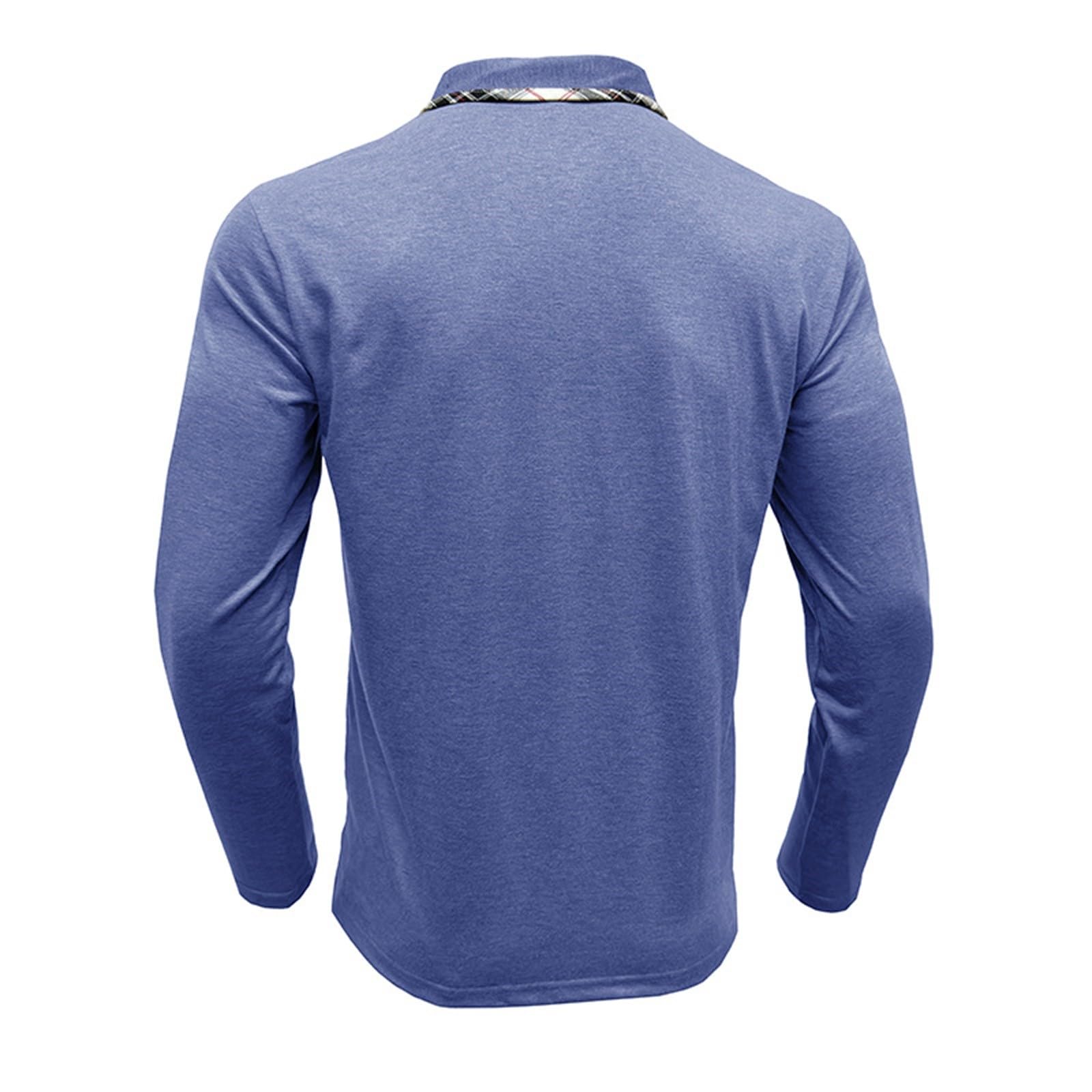 Polohemd Herren Stehkragen Poloshirts Langarm Golfshirts Männer Unterhemd Freizeit Langarmshirts Einfarbig Freizeitshirts lässigem Funktionsshirts mit Knopf Herrenshirt Oberteil für Alltag