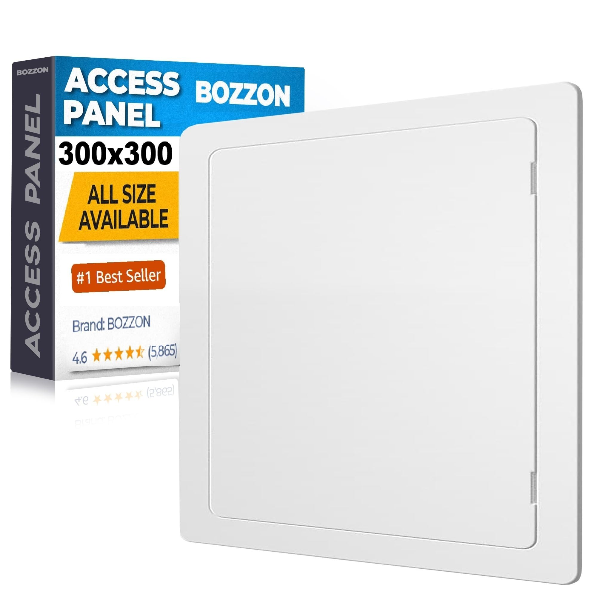 Plastic Access Panel 300x300 mm – Paintable Inspection Hatch for Wall & Ceiling – Fuse Box Cover, Conceals Wires & Pipes – Flush Fit Easy-Install Access Door – Durable White Plastic - 2