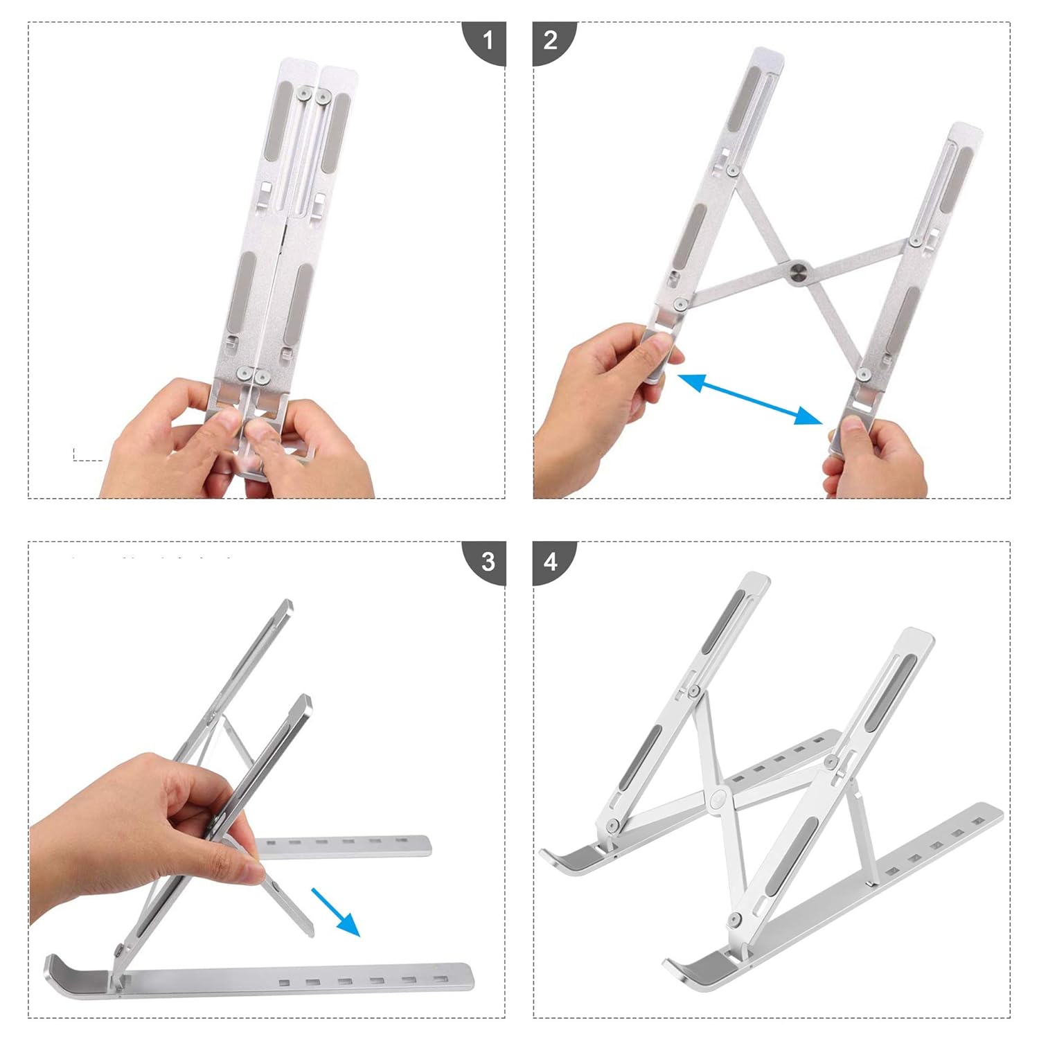 MemeHo Aluminium Laptop Stand 6 Angles Adjustable Laptop Holder Fo