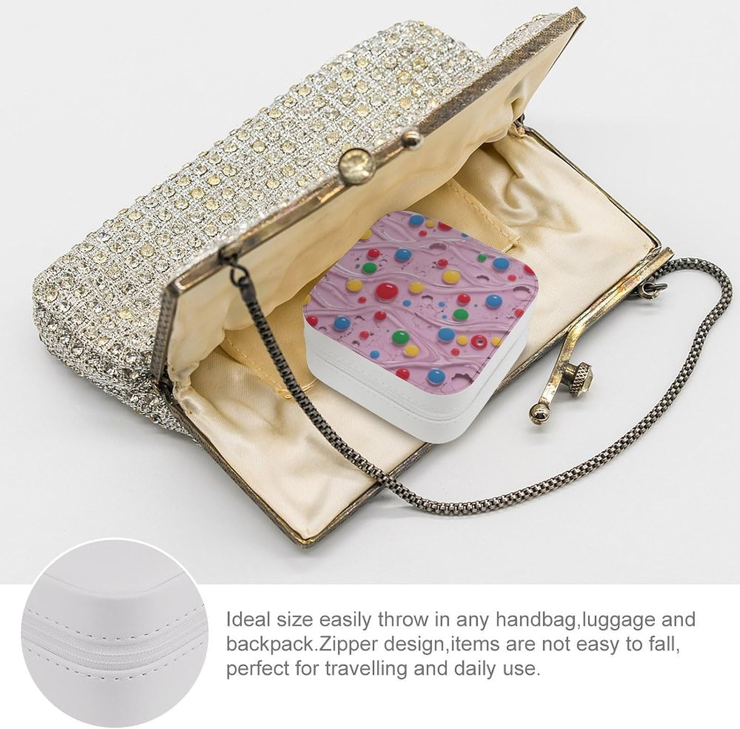Colored Icing Sugar Travel Jewelry Case Small Jewelry Organizer image 3