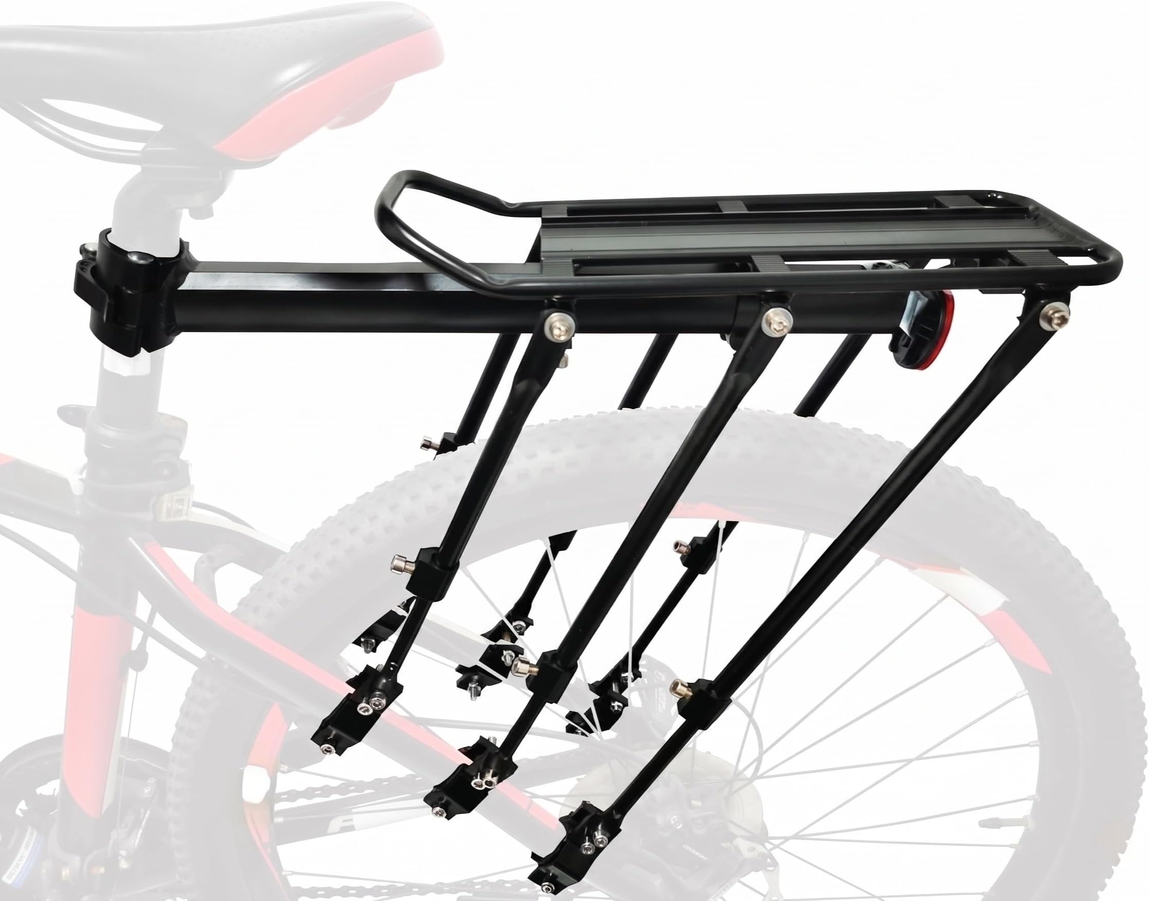 2026 Upgraded Bicycle Cargo Rack, 265lbs Heavy Duty Bike Rear Rack, 6-Leg Triple Strength Stability, 2.0mm Thickened Universal for MTB Road City Kids Fat Tire Bike (3.5"), Anti-Rub Guards