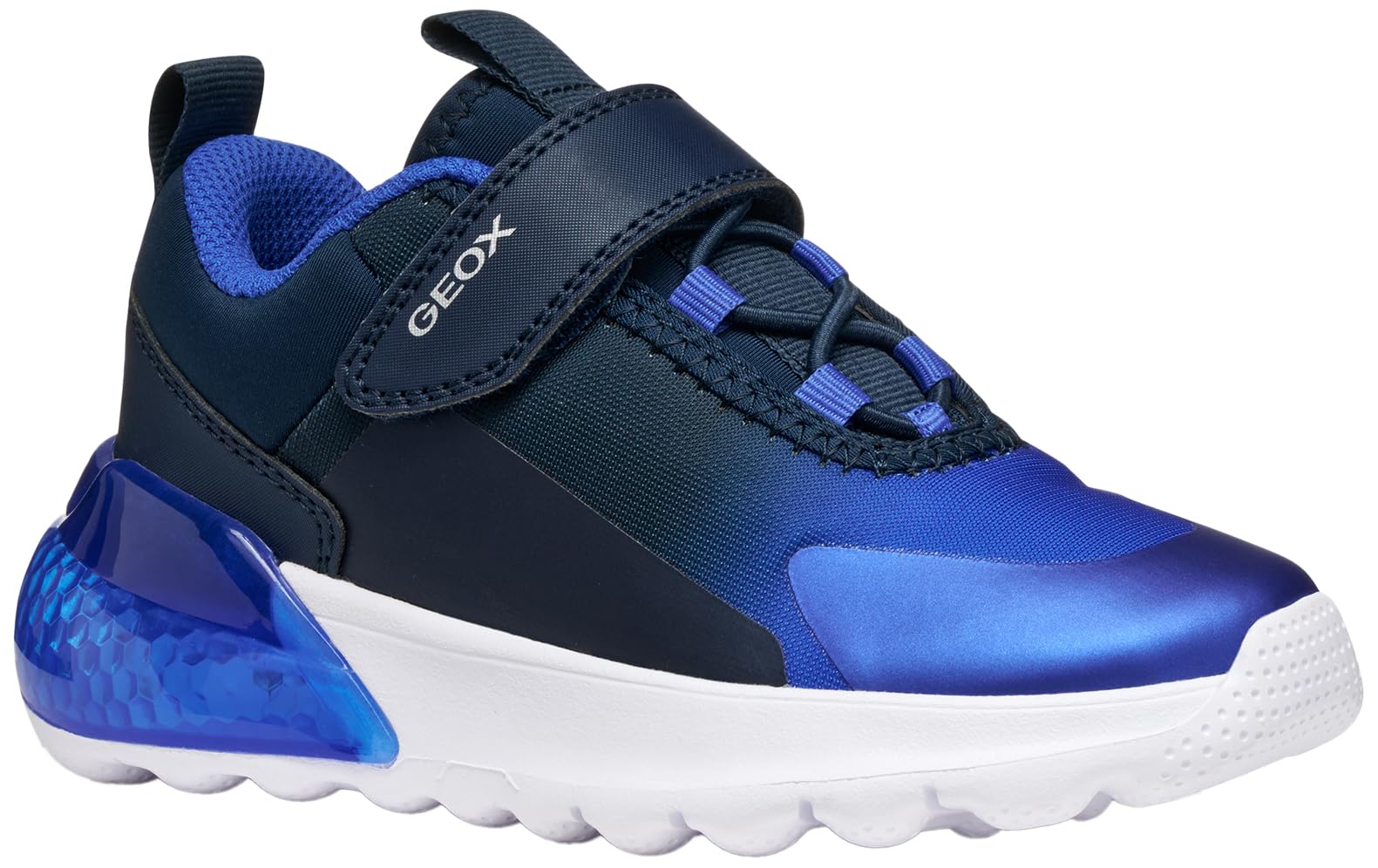 Geox J ACTIVART ILLUMINUS Sneaker, Navy/Royal, 2.5 UK