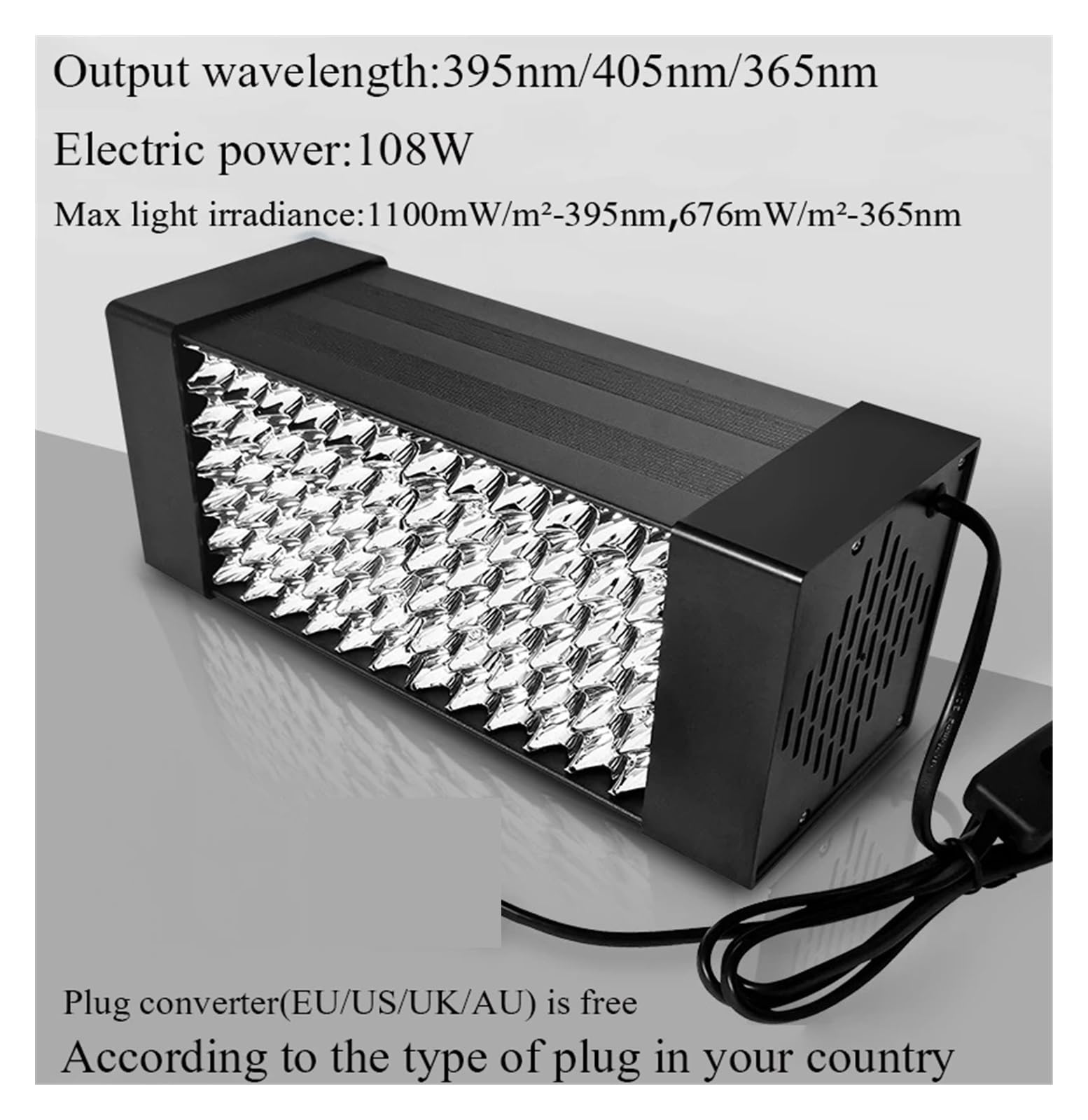 Lampada per polimerizzazione UV, 405nm UV LED lampada polimerizzante in resina 365nm 395nm luce ultravioletta PCB saldatura colla a getto d'inchiostro vernice vernice serigrafia sviluppo foto(405nm)