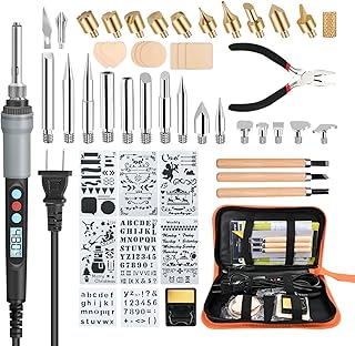 51PCS Wood Burning Kit, 90W 110V Wood Burning Tool with Engraving Soldering Iron, Pyrography Tool for Beginners, Adjustable Temperature 180~480℃, Wood Burning Pyrography Pen for Embossing/Crafting